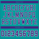 Custom Aqua Purple-White Classic Style Mesh Authentic Football Jersey